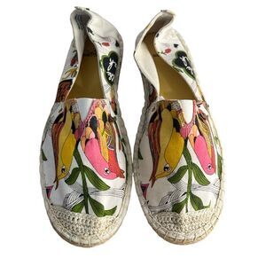 Sakroots Tropical Bird Print Espadrilles Womens 9M Flats Canvas Shoes Beach